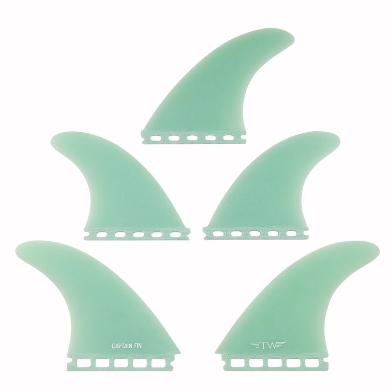 Load image into Gallery viewer, Captain Fin Tyler Warren 5 Fin Set TEAL - Single Tab
