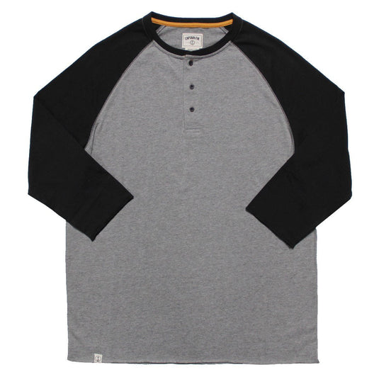 CAPTAIN FIN WILBERT LONGSLEEVE HENLEY - HEATHER GREY