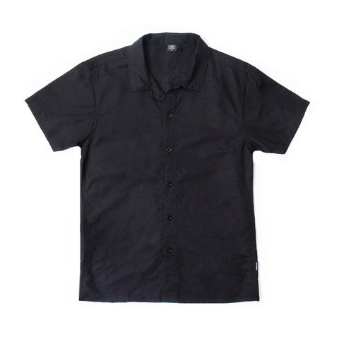 O&E Linen S/S Shirt - Dull Black