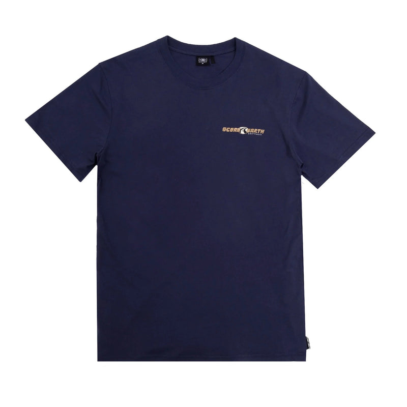 Load image into Gallery viewer, O&amp;E Nineties Wave Tee - Navy
