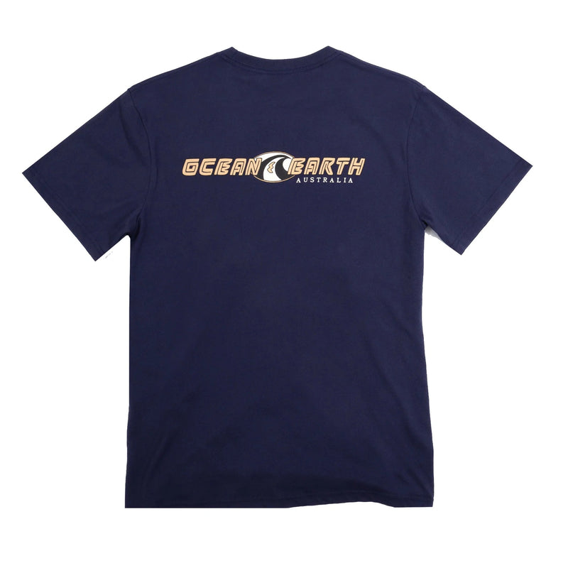 Load image into Gallery viewer, O&amp;E Nineties Wave Tee - Navy
