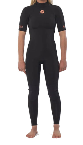 Sisstrevolution 7 Seas Shortarm Backzip Wetsuit - Black