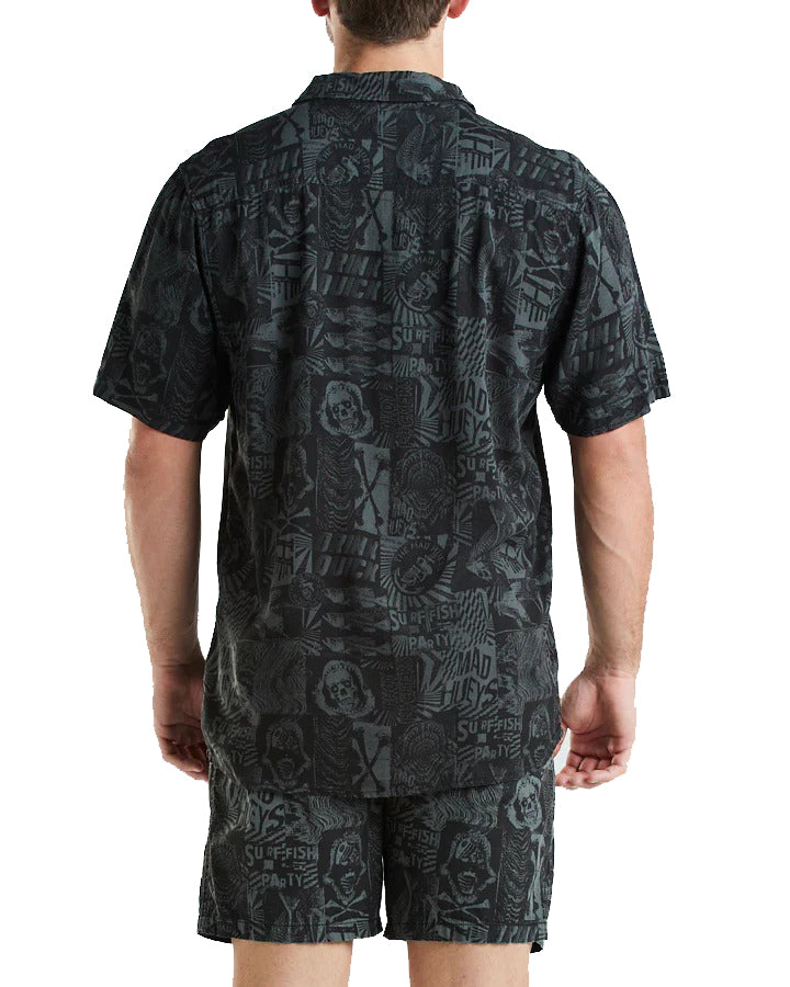 Load image into Gallery viewer, The Mad Hueys Drink Quick II Woven Shirt - Vintage Black
