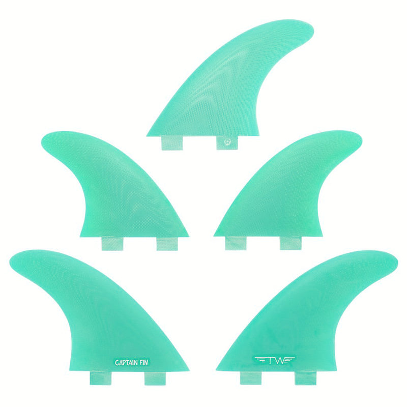 Load image into Gallery viewer, Captain Fin Tyler Warren 5 Fin Set TEAL - Twin Tab
